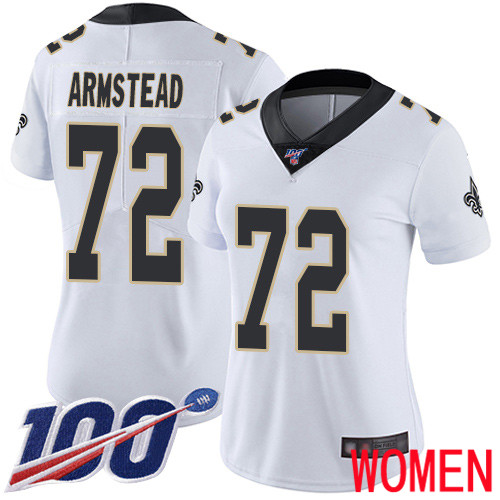 New Orleans Saints Limited White Women Terron Armstead Road Jersey NFL Football #72 100th Season Vapor Untouchable Jersey